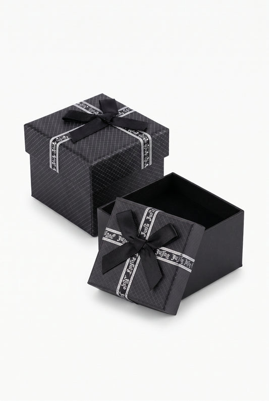Black Ribbon Gift Ring Box 2-Boxes