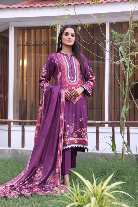 Regalia Textiles Printed Linen Suits Unstitched 3 Piece RGT22EL D-07-Winter Collection