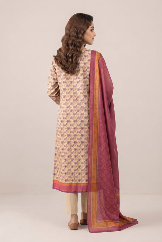 Bonanza Satrangi 3 piece Unstitched Printed Khaddar Suit - Winter