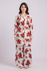 2 Piece Stitched Floral Co-Ord Set
