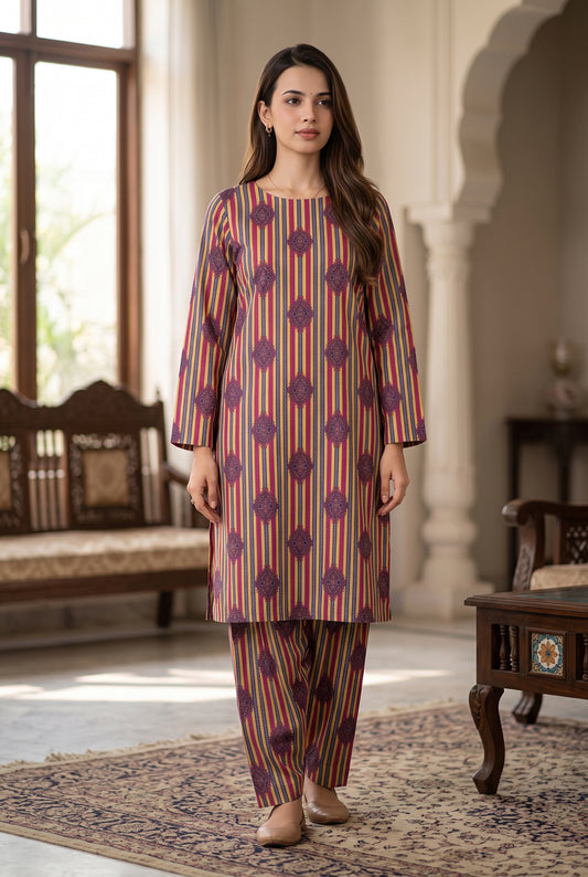 Alkaram Studio 2 Piece Unstitched Printed Lawn Suits - Summer