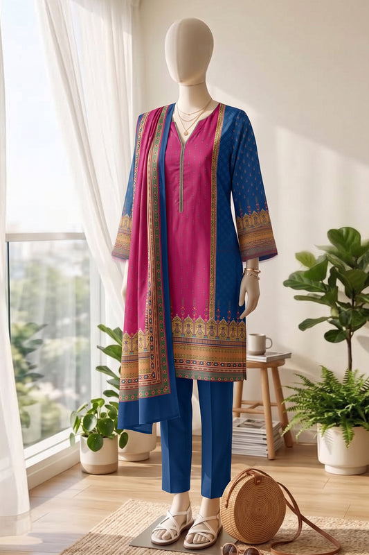 Bin Saeed Printed Linen Suits Unstitched 3 - Winter Collection