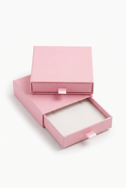 Drawer Jewellery Box with Ribbon Pull ? Cardboard Sliding Jewelry Box