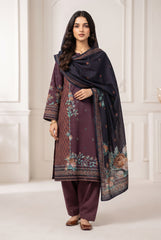 Bonanza Satrangi 3 piece Unstitched Printed Khaddar Suit - Winter