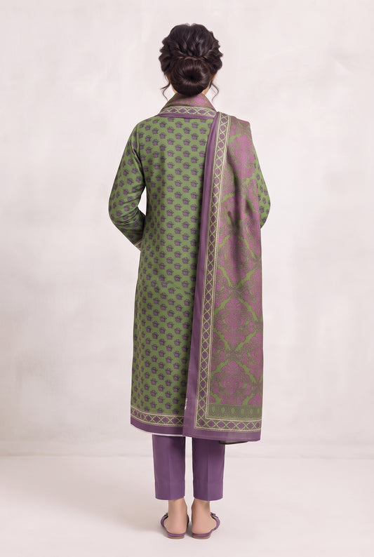 Khaadi Fabrics 2 piece Unstitched Digital Printed Khaddar Suit - Winter