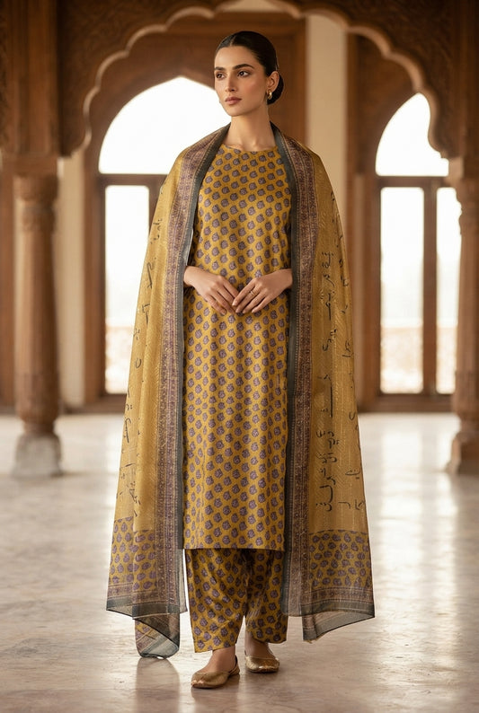 luxion 3 Piece Unstitched lawn suit