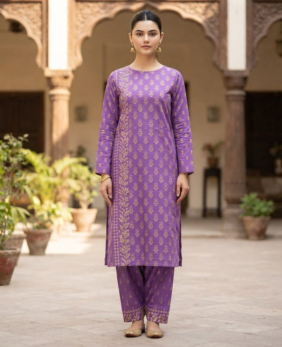 Khaadi 2 piece Unstitched Digital Printed Khaddar Suit - Winter