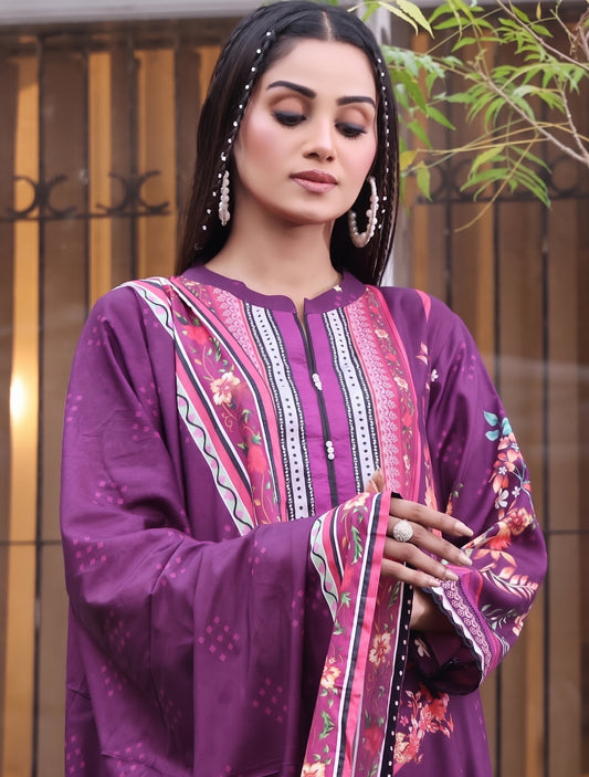Regalia Textiles Printed Linen Suits Unstitched 3 Piece RGT22EL D-07-Winter Collection