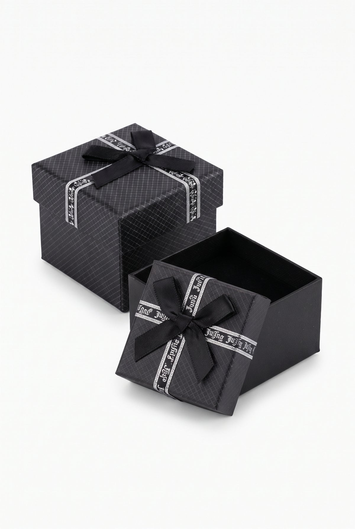 Black Ribbon Gift Ring Box 2-Boxes