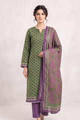 Khaadi Fabrics 2 piece Unstitched Digital Printed Khaddar Suit - Winter