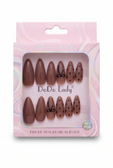Press-On False Nail Set of 12 Chic Bow & Polka-Dot print