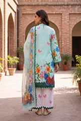 Bin Najeeb 3 Piece Stitch Cotton Summer Suit - Printed & butterfly motifs