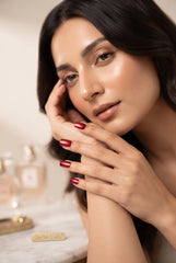 Press-On Nails Glossy Red Square | Reusable Fake Nails Set
