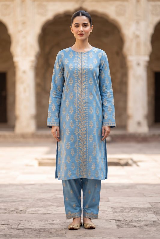 Khaadi 2 piece Unstitched Digital Printed Khaddar Suit - Winter