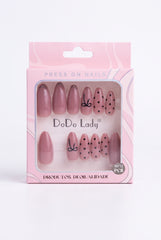 Press-On False Nail Set of 12 Chic Bow & Polka-Dot print