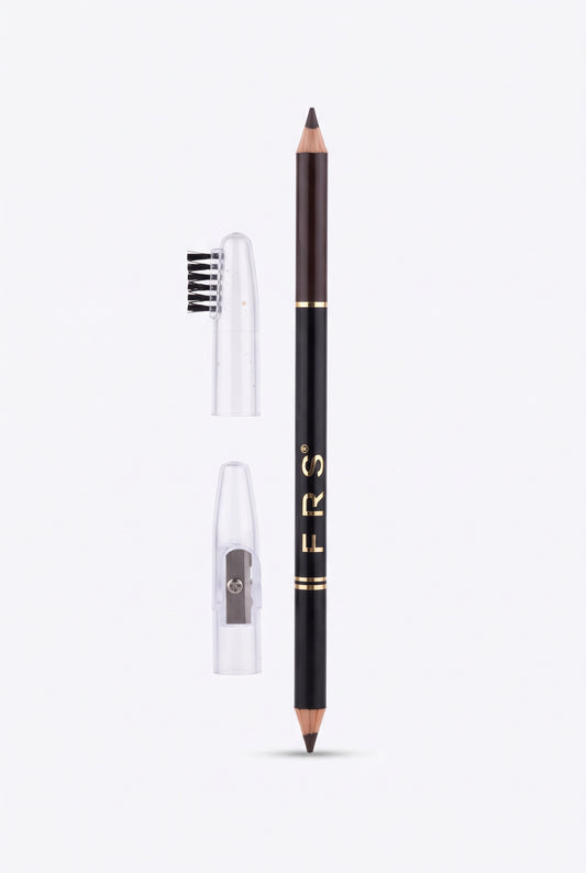 Dual-Ended Eyebrow Pencil with Grooming Brush and Sharpener Cap