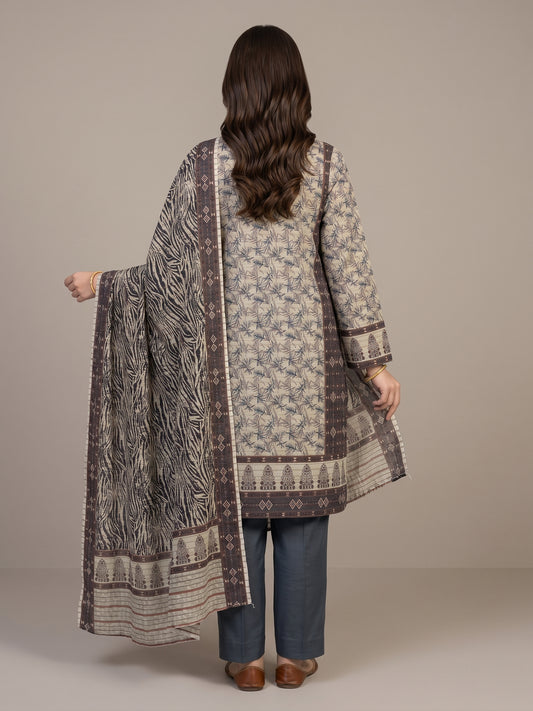 HZ Premium 3 piece Unstitched khaddar suit - Winter
